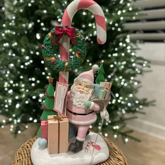 Cupcakes & Cashmere Santa candy cane figure sculpture Christmas Holiday - Picture 17 of 17